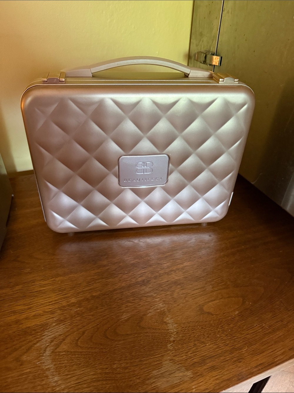 Portable Lighted Makeup Case with Mirror - Rose Gold
